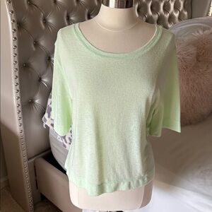 Athleta Pale Green Heathered Crew Tee